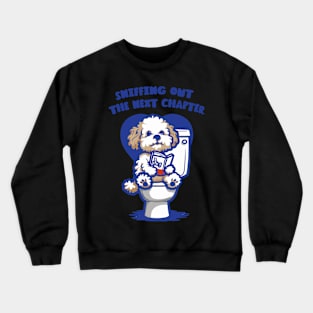 Dog reading on the toilet 95003 Crewneck Sweatshirt